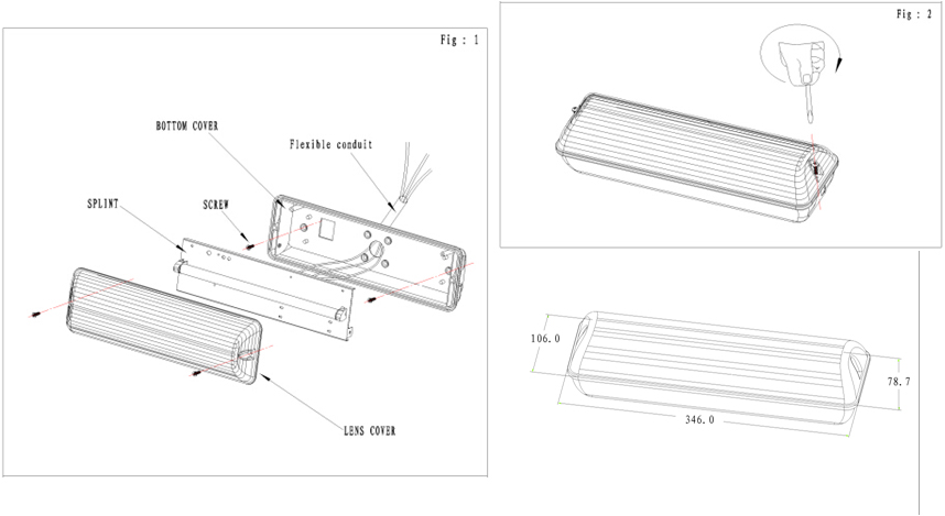 TUV CE pregradna zasilna luč (brez vzdrževanja (3)