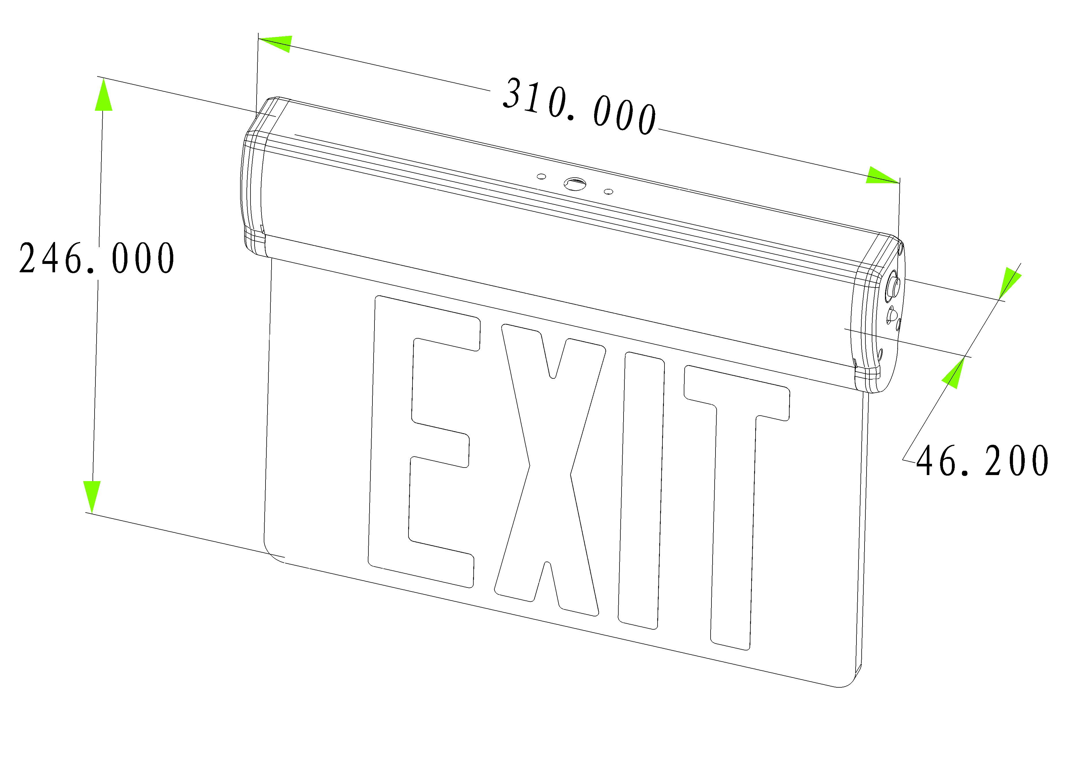 UL Exit Sign LX-741A12R    G (1)