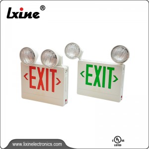 Exit light with two spot lamps LX-7602G/R