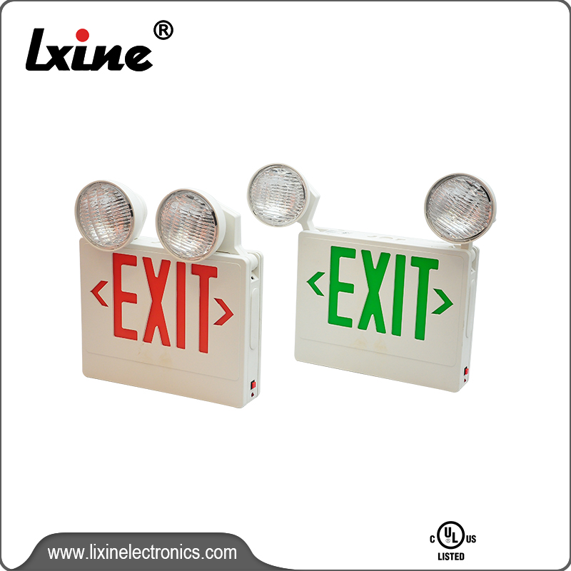 Super Lowest Price 100 Led Emergency Light - Exit light with two spot lamps LX-7602G/R – LIXIN