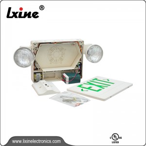 Exit light with two spot lamps LX-7602G/R