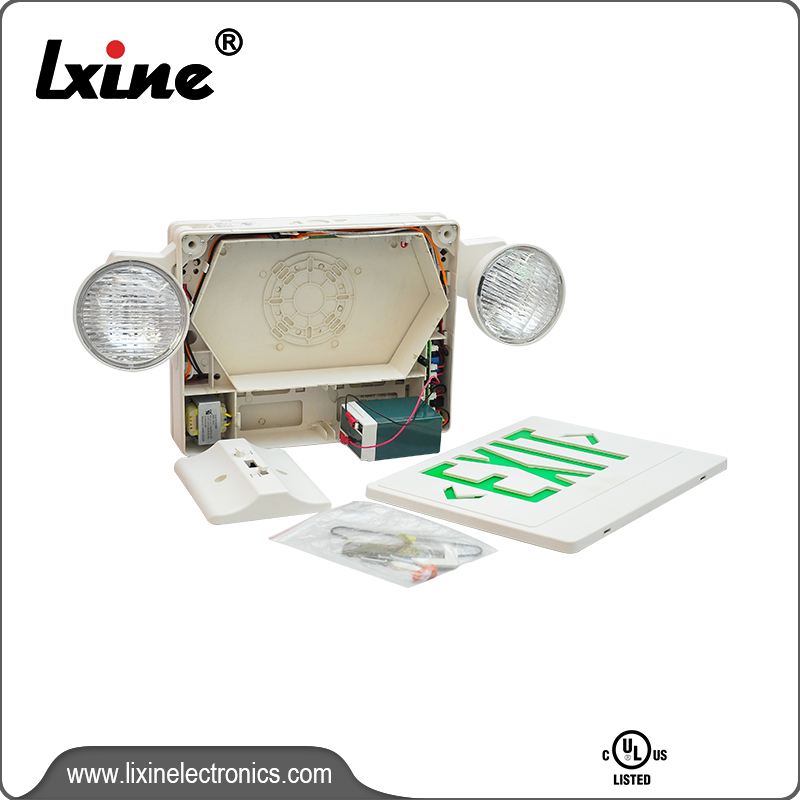 Super Lowest Price 100 Led Emergency Light - Exit light with two spot lamps LX-7602G/R – LIXIN