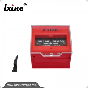 Hand actuated alarm button connecting with fire alarm system LX-503