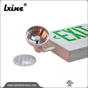 Led combo emergency exit sign with adjustable head lights LX-7602LG/R