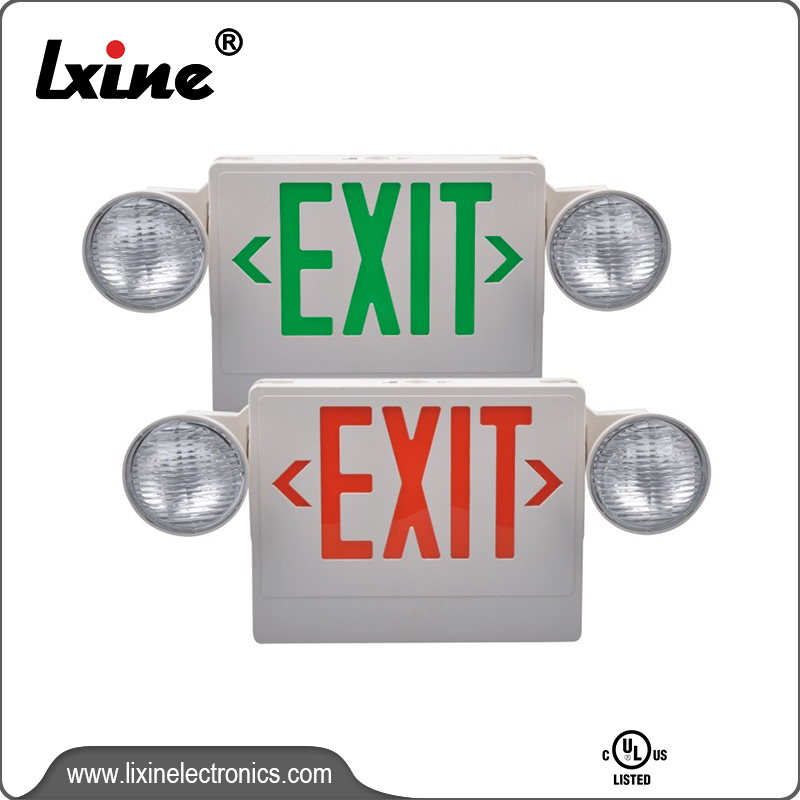 Good Wholesale Vendors Emergency Lights Led Exit - Led combo emergency exit sign with adjustable head lights LX-7602LG/R – LIXIN
