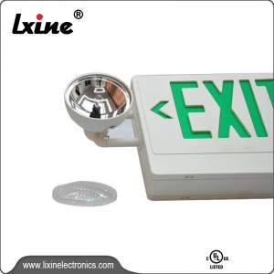 Led exit sign with halogen emergency lights LX-7604G/R