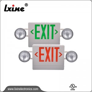 Led exit sign with halogen emergency lights LX-7604G/R