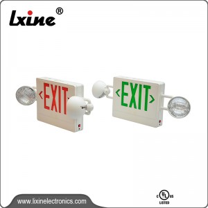 Led exit sign with halogen emergency lights LX-7604G/R