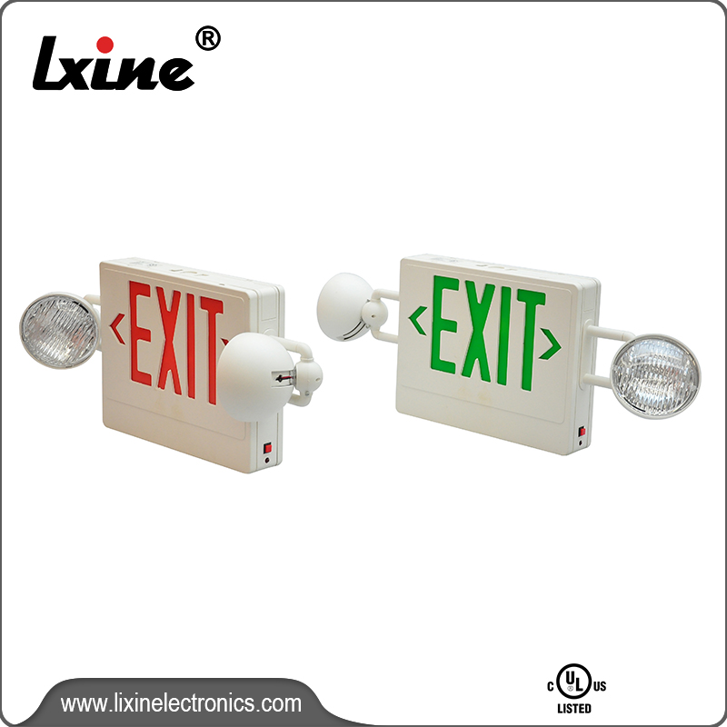 UL LED Exit Sign Emergency Light Combo LX-7604LG R