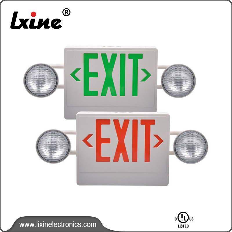 UL LED Exit Sign Emergency Light Combo LX-7604LG R