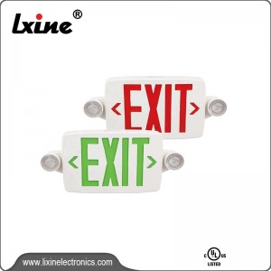 Exit sign emergency light with two led heads LX-757A12G/R