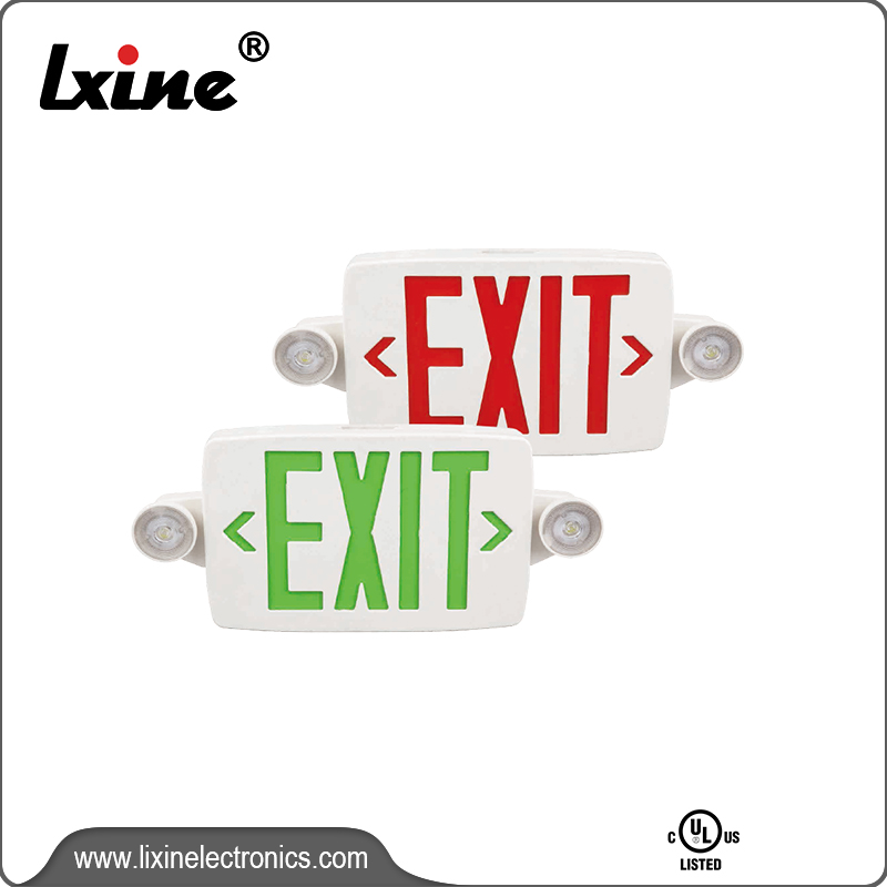 High Quality Emergency Light Led - Exit sign emergency light with two led heads LX-757A12G/R – LIXIN