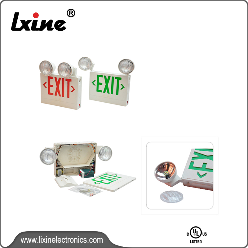 Super Lowest Price 100 Led Emergency Light - Exit light with two spot lamps LX-7602G/R – LIXIN