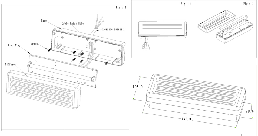 TUV CE Bulkhead Emergency Light(Maintained)  (1)