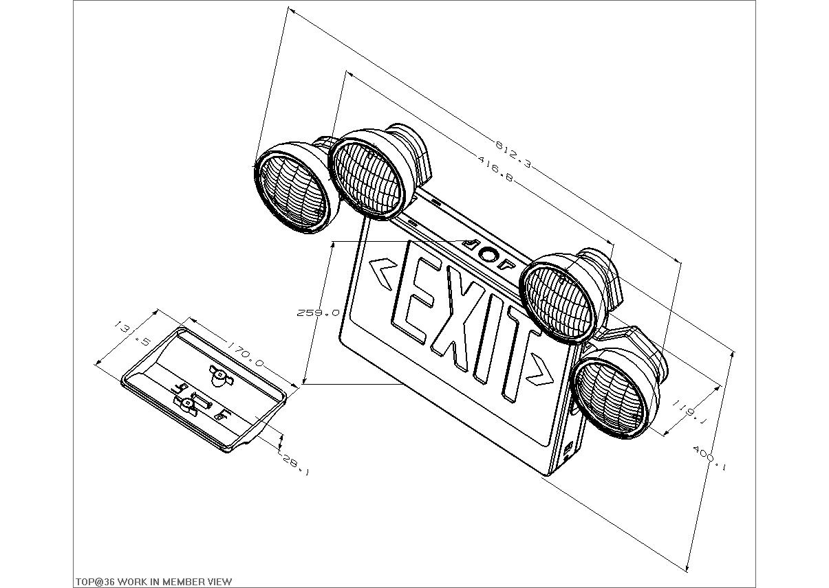 UL Exit Sign Emergency Light Combo X-7602G R (9)
