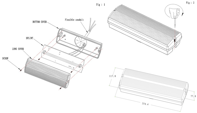 UL Bulkhead Emergency Lamp LX-604 (2)