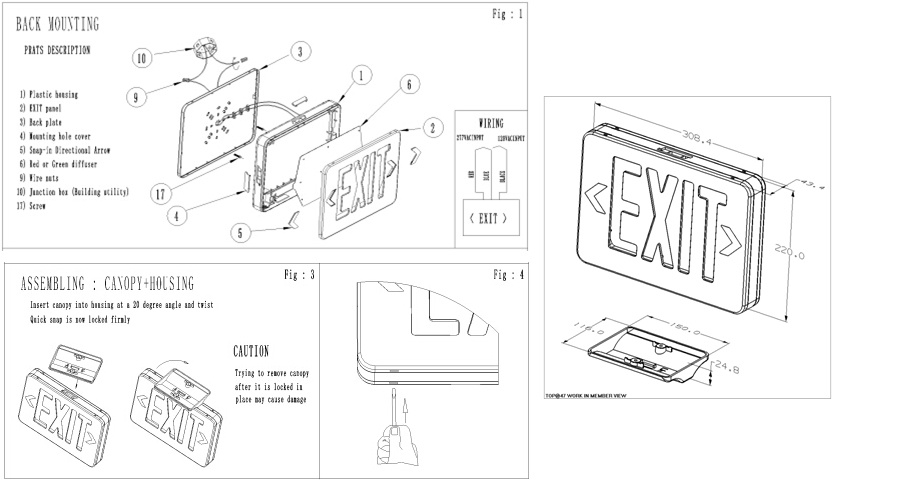 UL Exit Sign LX-750G R (2)