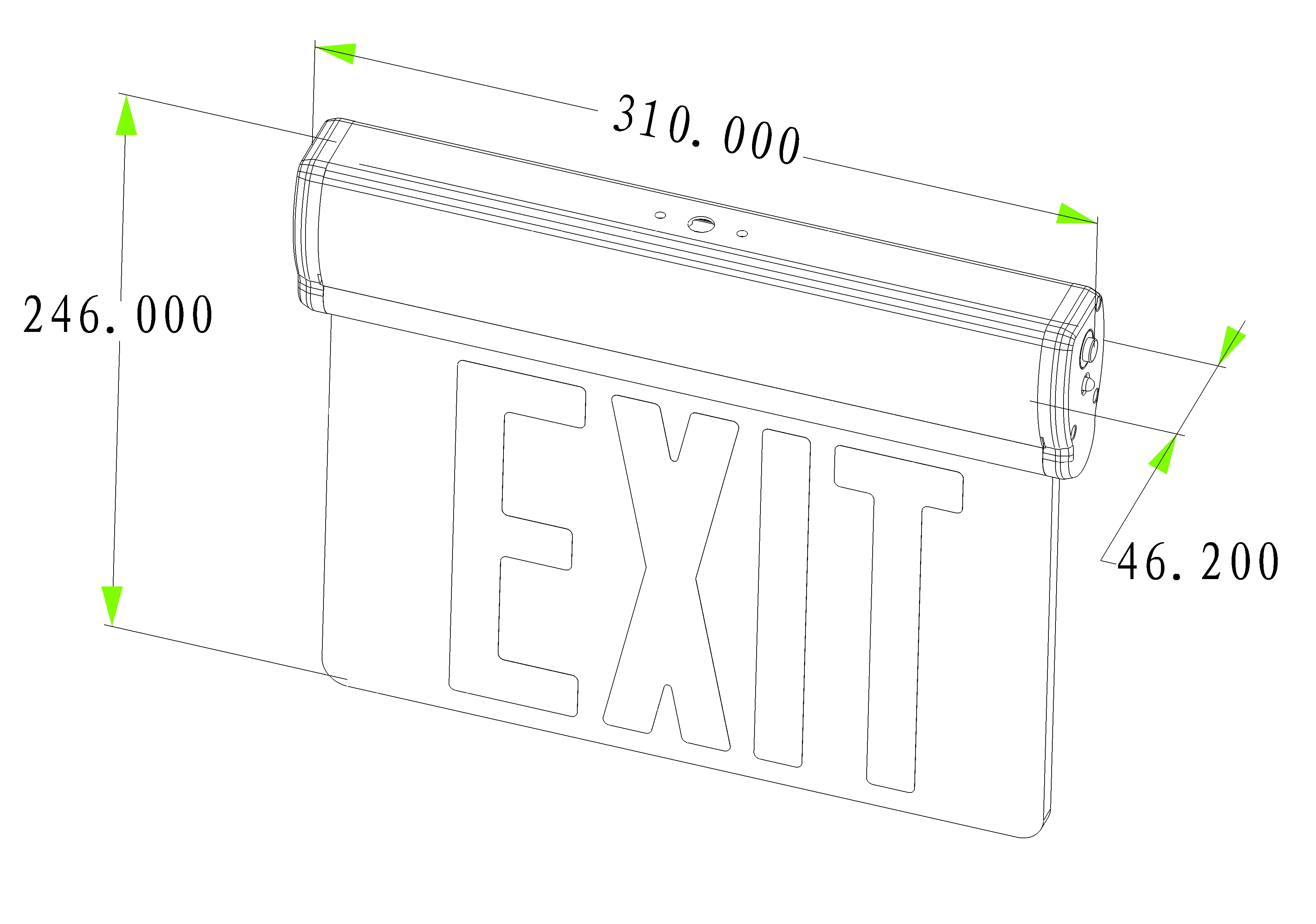 UL Exit Sign LX-741A12R G (1)